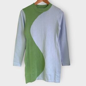 Shein Crewneck Colorblock Knit Sweater Mini Dress